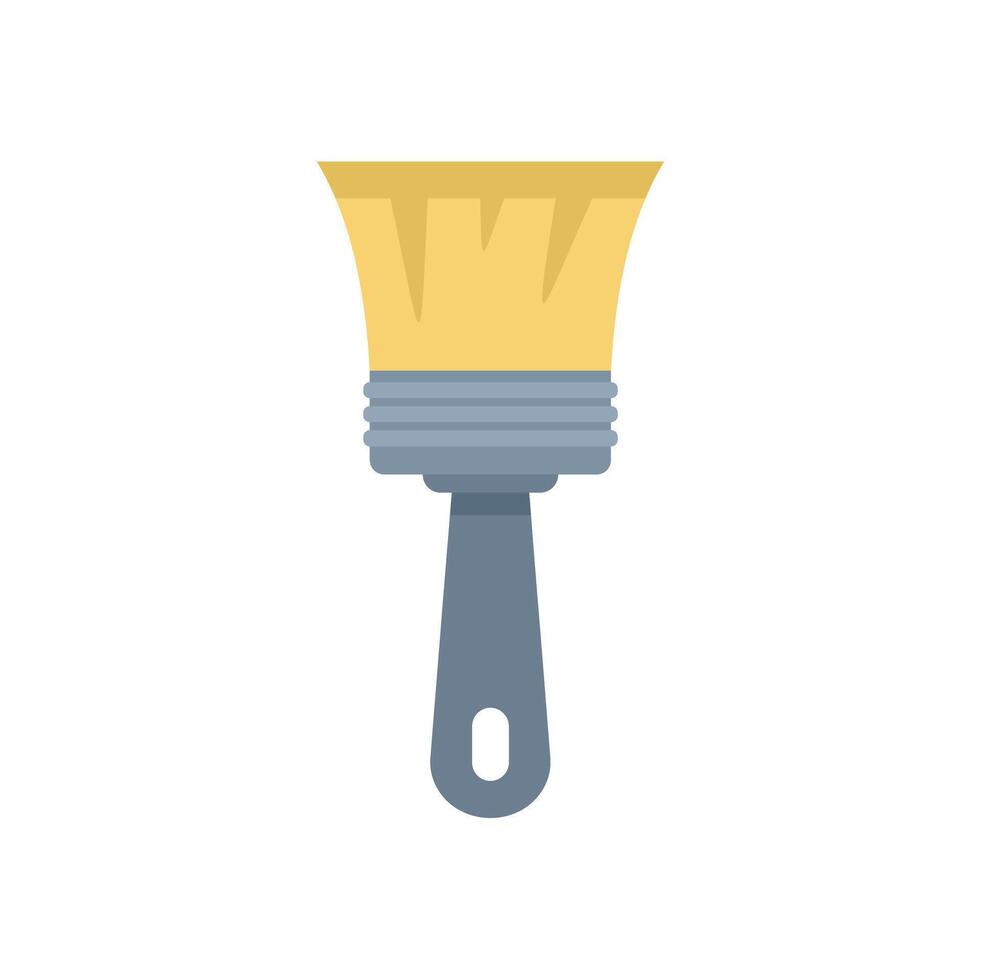 Wide paint brush with yellow bristles for painting walls vector