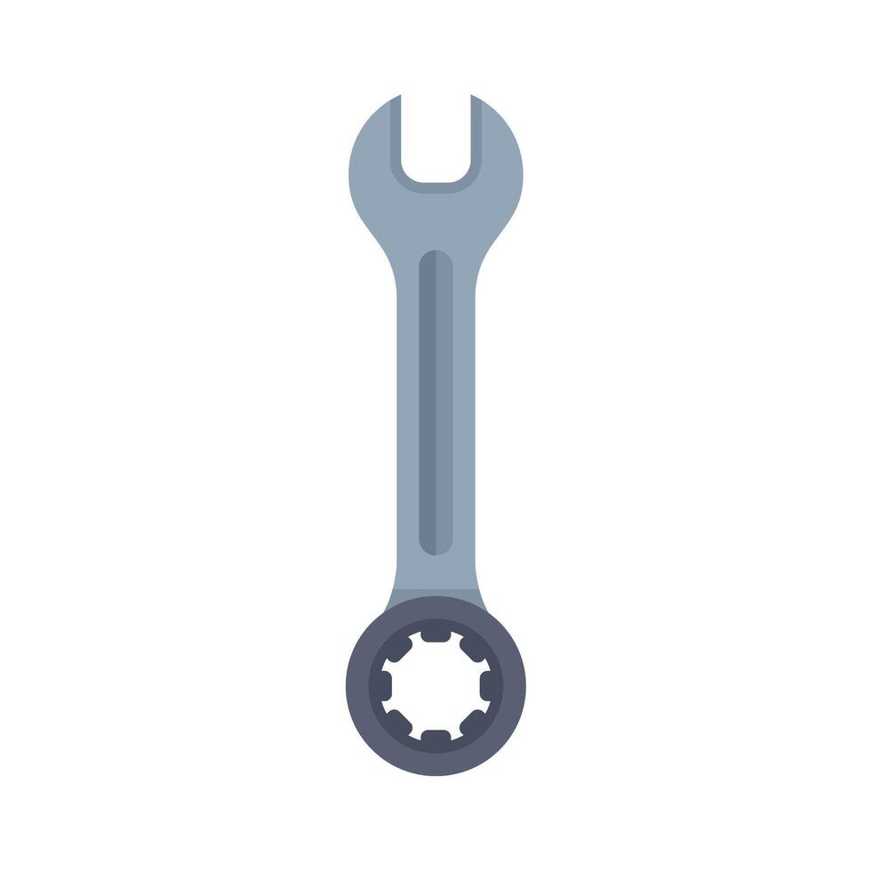 Wrench spanner fixing repairing tool construction working building icon vector