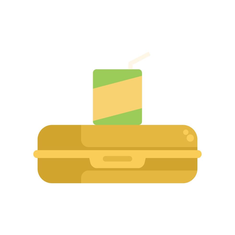 Lunchbox with soda can for school or office lunch break vector