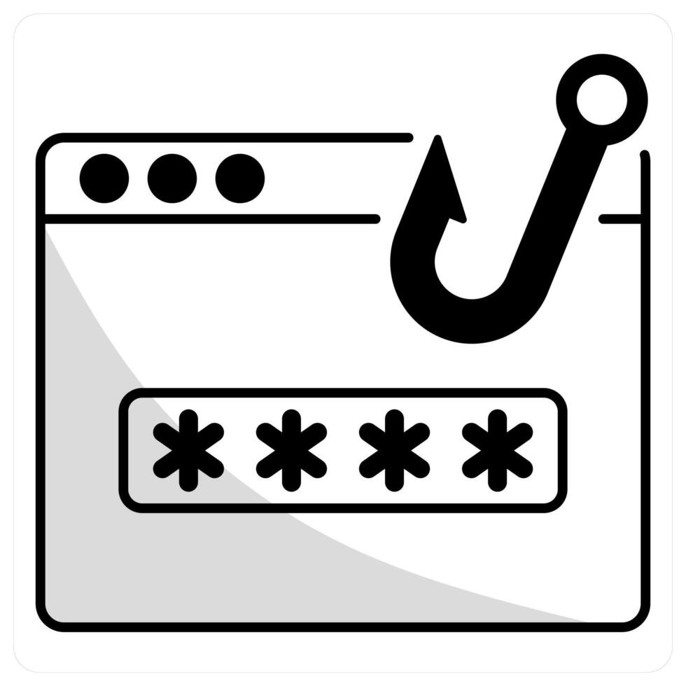 Password Phishing and fishing icon concept vector