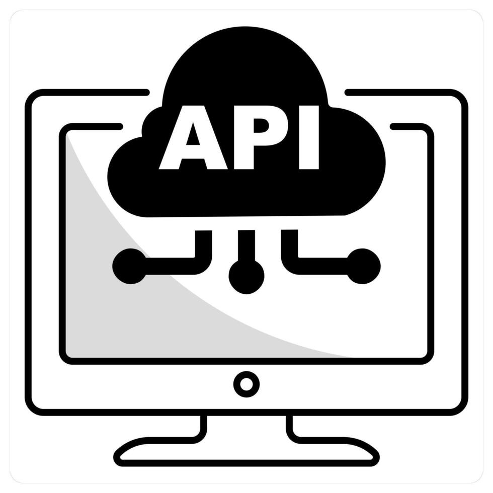 Api Interface and integration icon concept vector