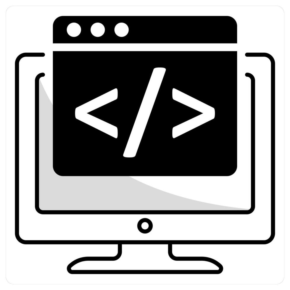 web desarrollo y código icono concepto vector