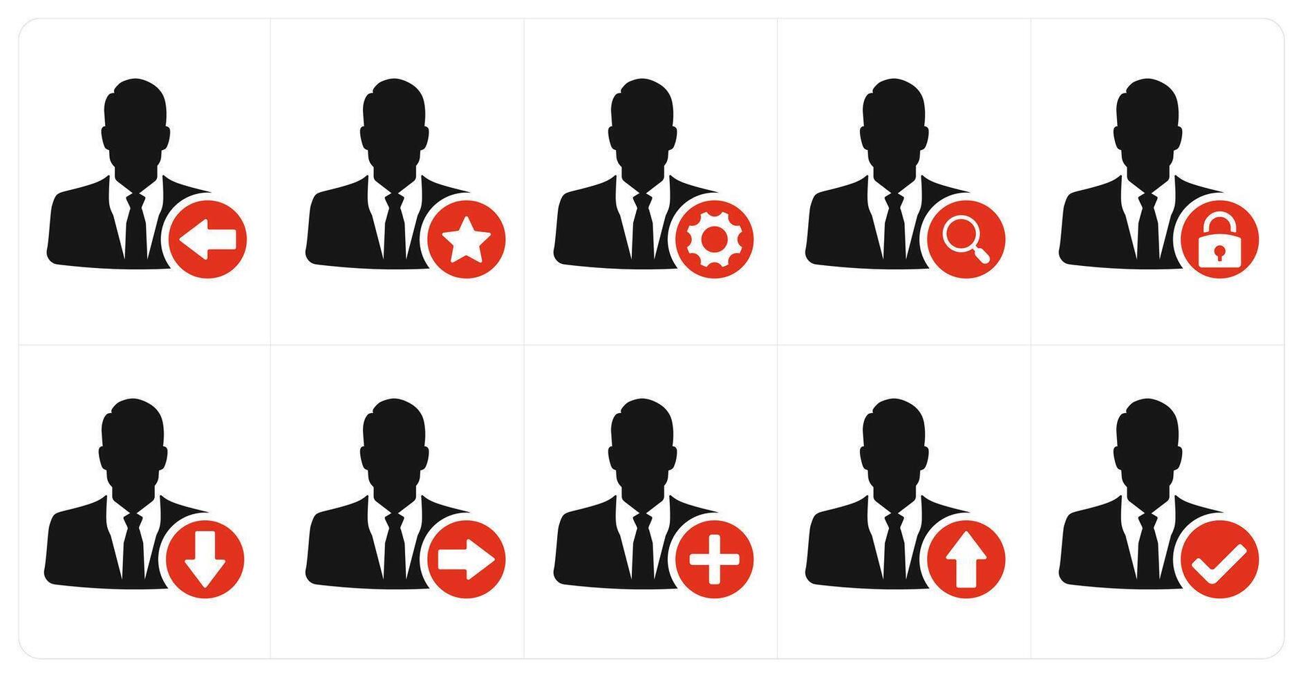 A set of 10 profile icons as received profile, favorite profile, profile setting vector