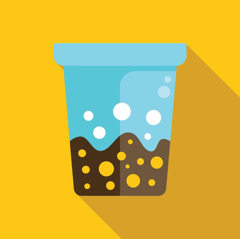 Fizzy drink in disposable cup with bubbles rising to surface vector