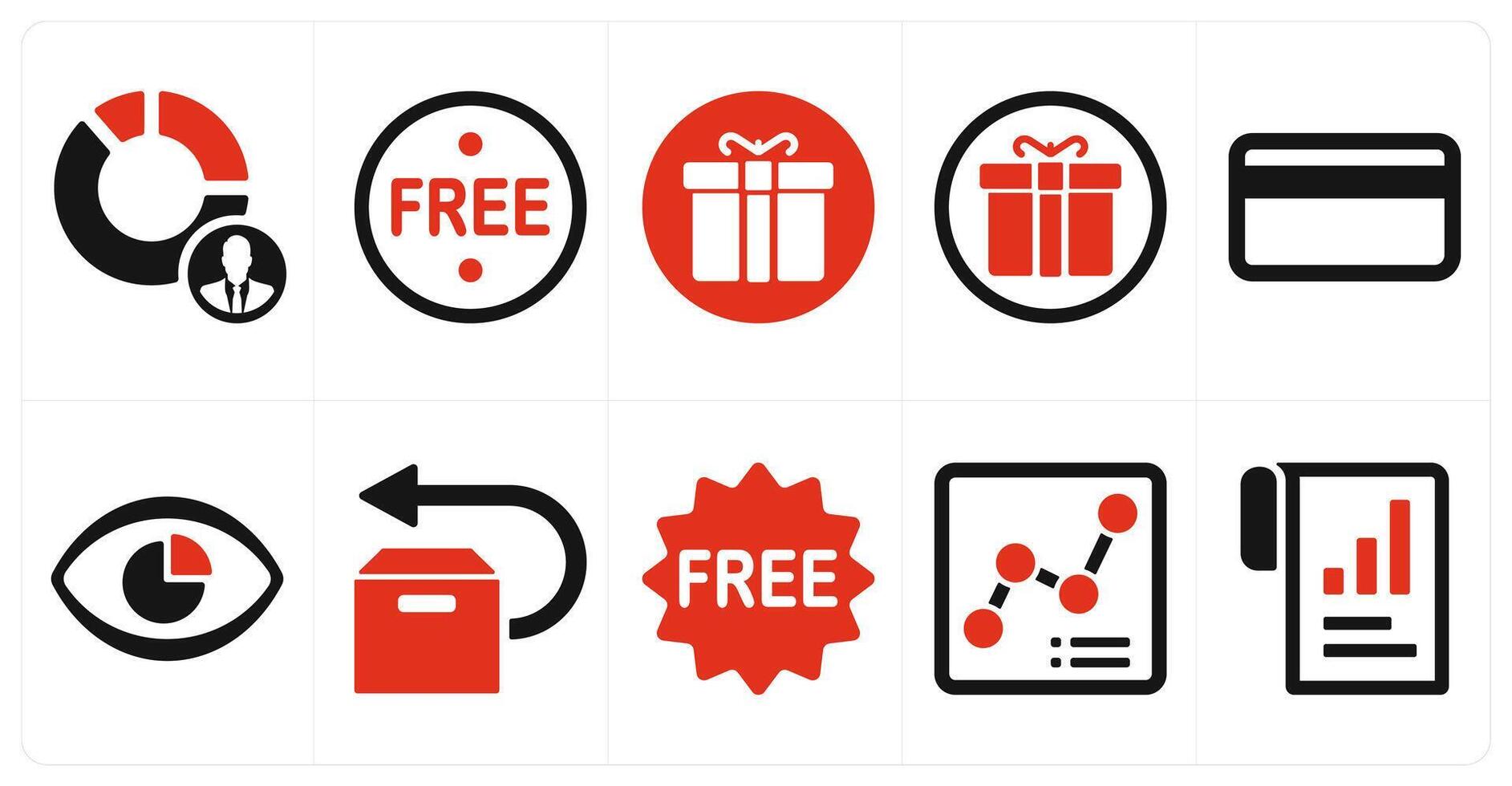A set of 10 mix icons as clip, play, live vector