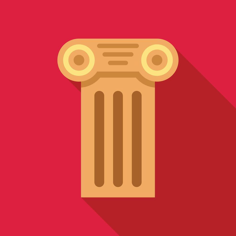 Antique column representing classical architecture and history on red background vector