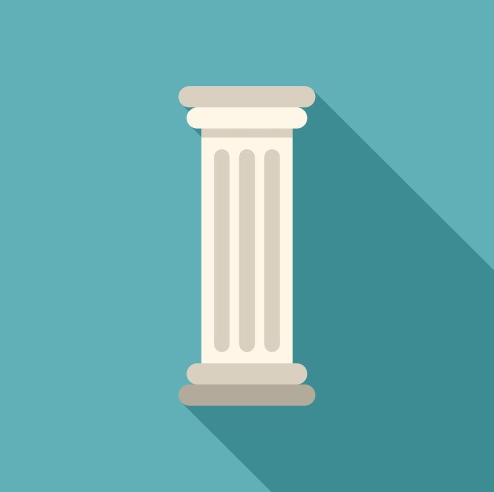 Antique column standing tall on turquoise background vector