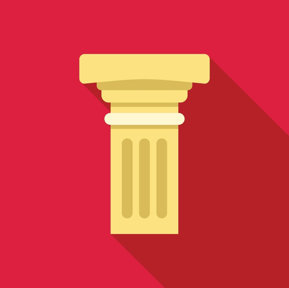 Architectural column standing tall on red background vector