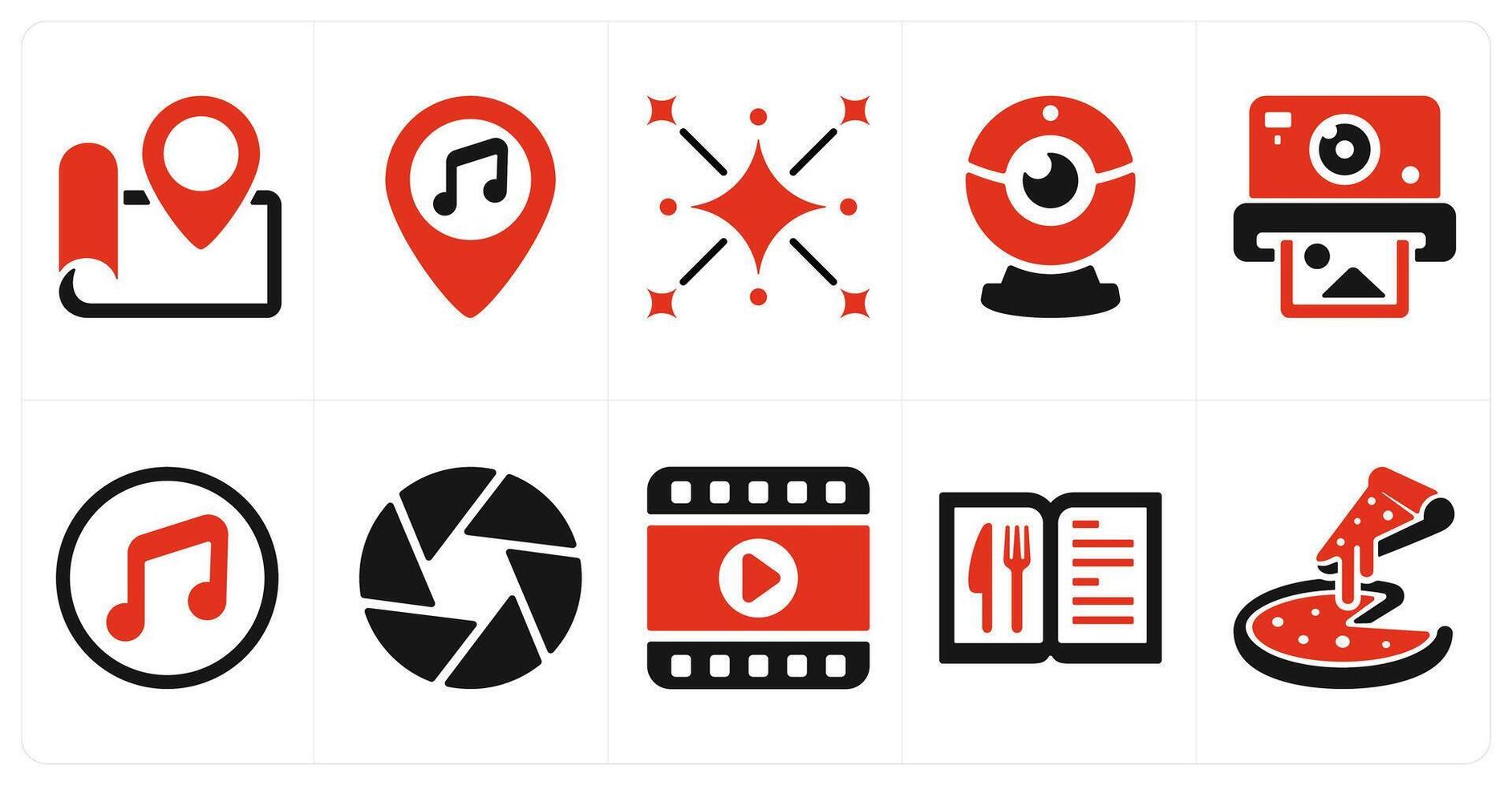 A set of 10 mix icons as location, bar location, blast vector