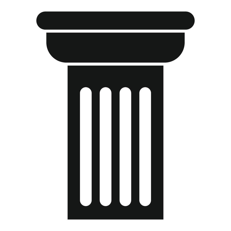 Fluted column with rounded top representing classical architecture vector