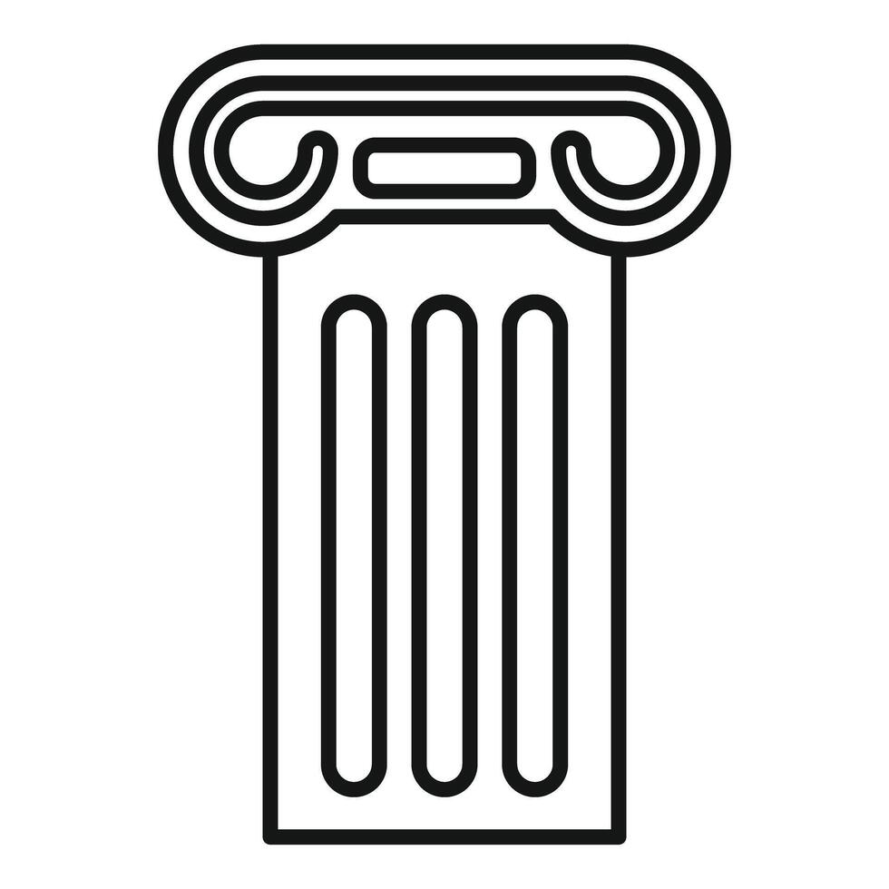 Fluted column with triple flutes representing classical architecture vector