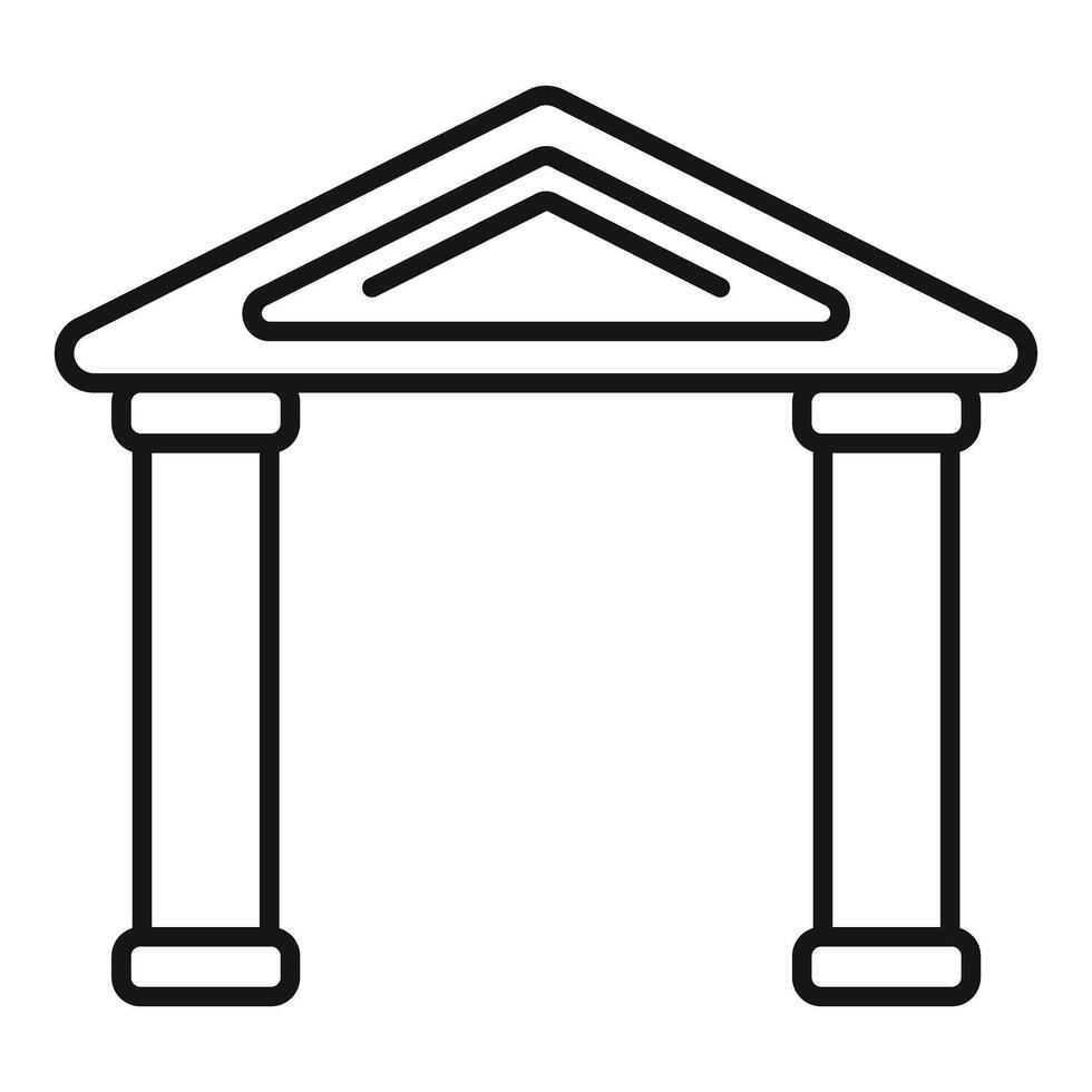 Simple archway with columns supporting roof structure vector