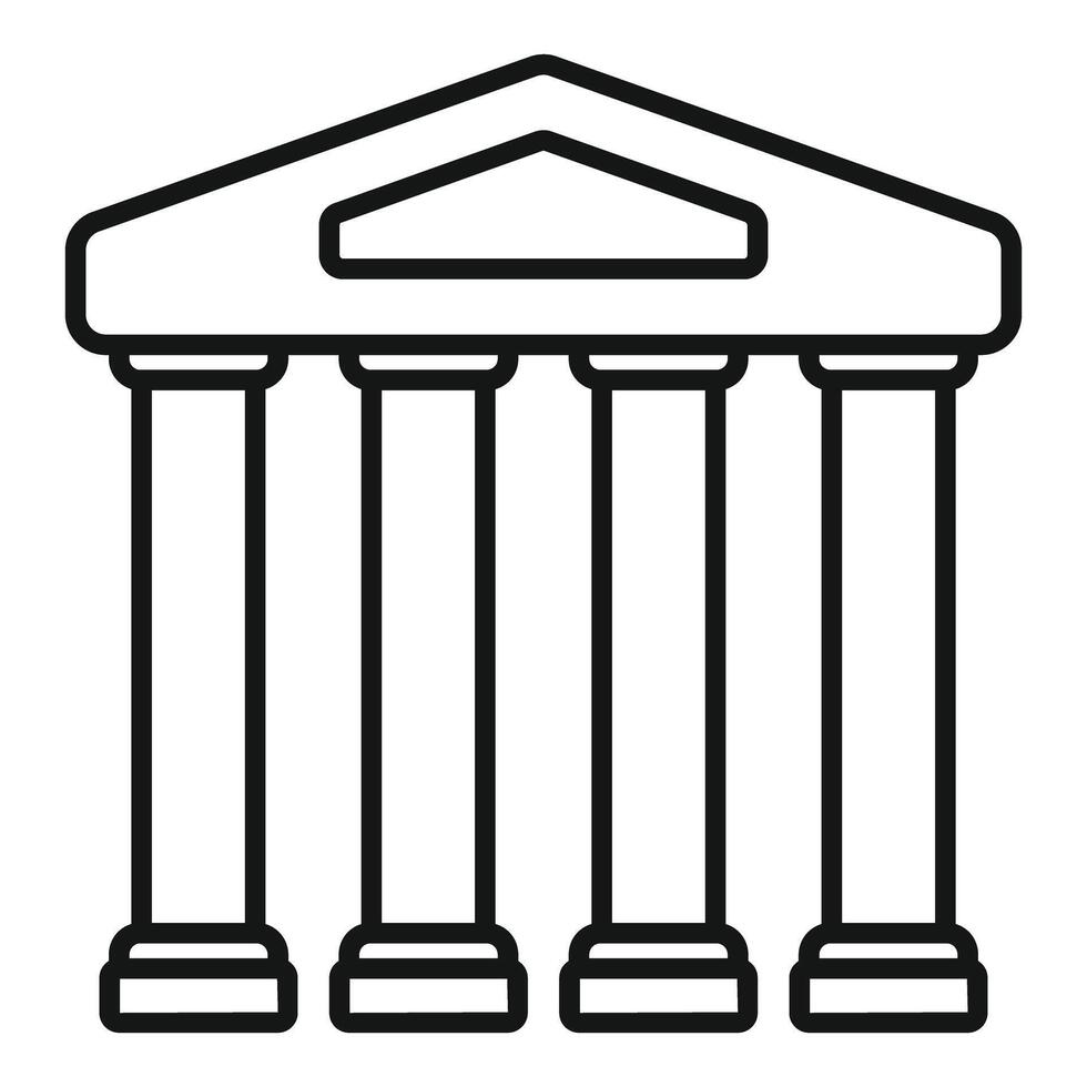 Parliament building with four columns supporting roof vector