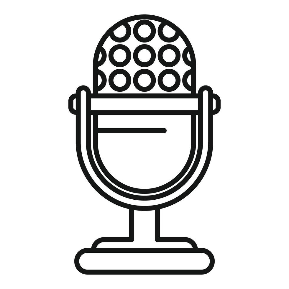 Studio microphone broadcasting recording audio device icon vector