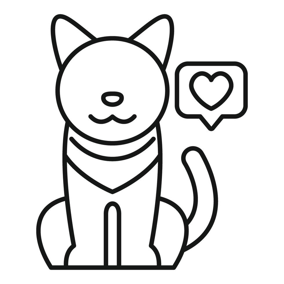 Cute cat wearing bandana showing love symbol, expressing affection and care vector