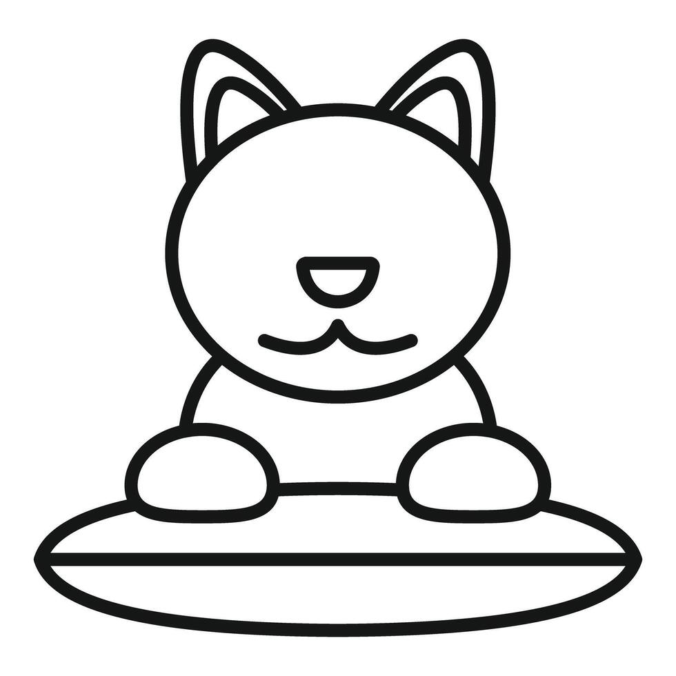 Cute cat relaxing on soft pillow, adorable feline taking a nap vector