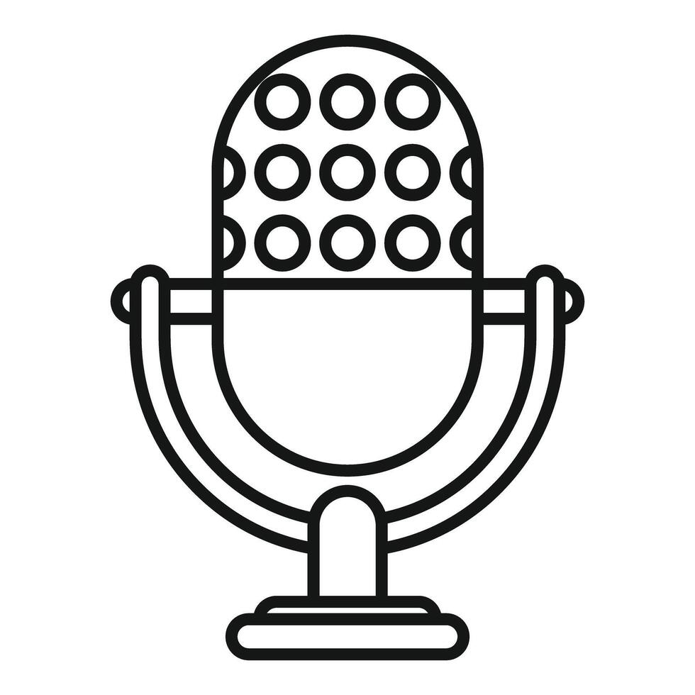 Studio microphone broadcasting recording audio speech communication announcing podcast vector