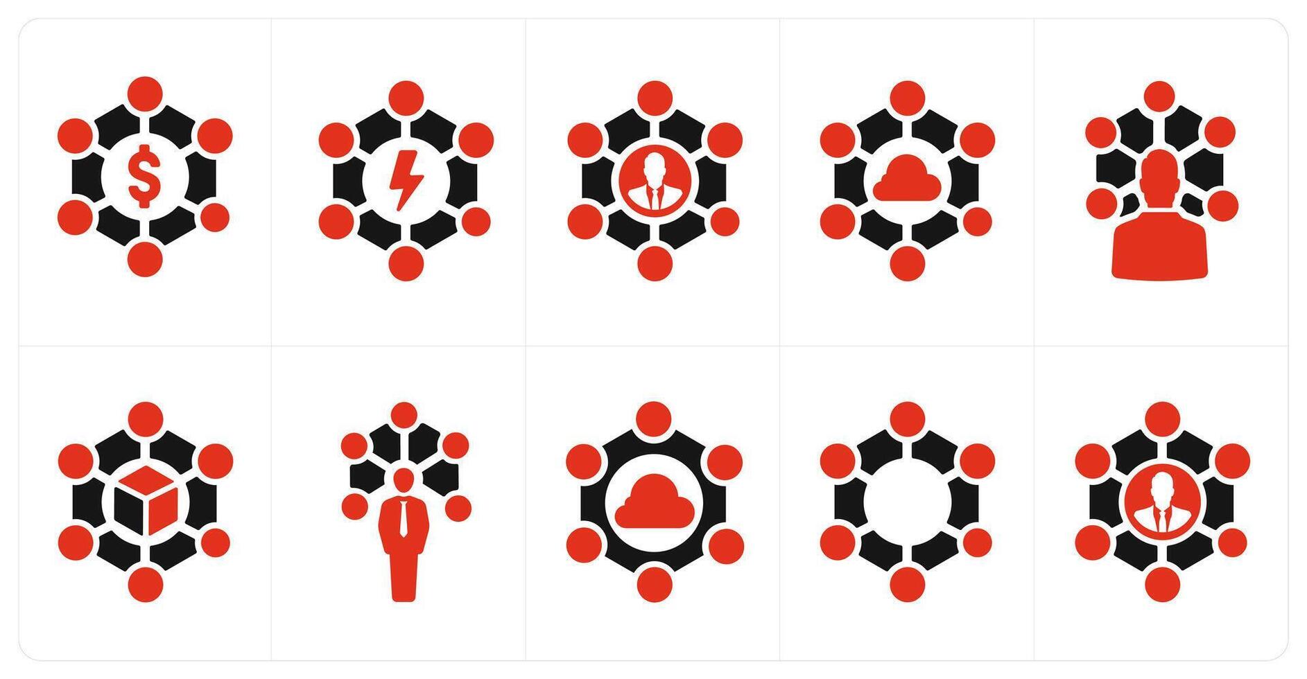 A set of 10 web marketing icons as group budget, group clash, group network vector