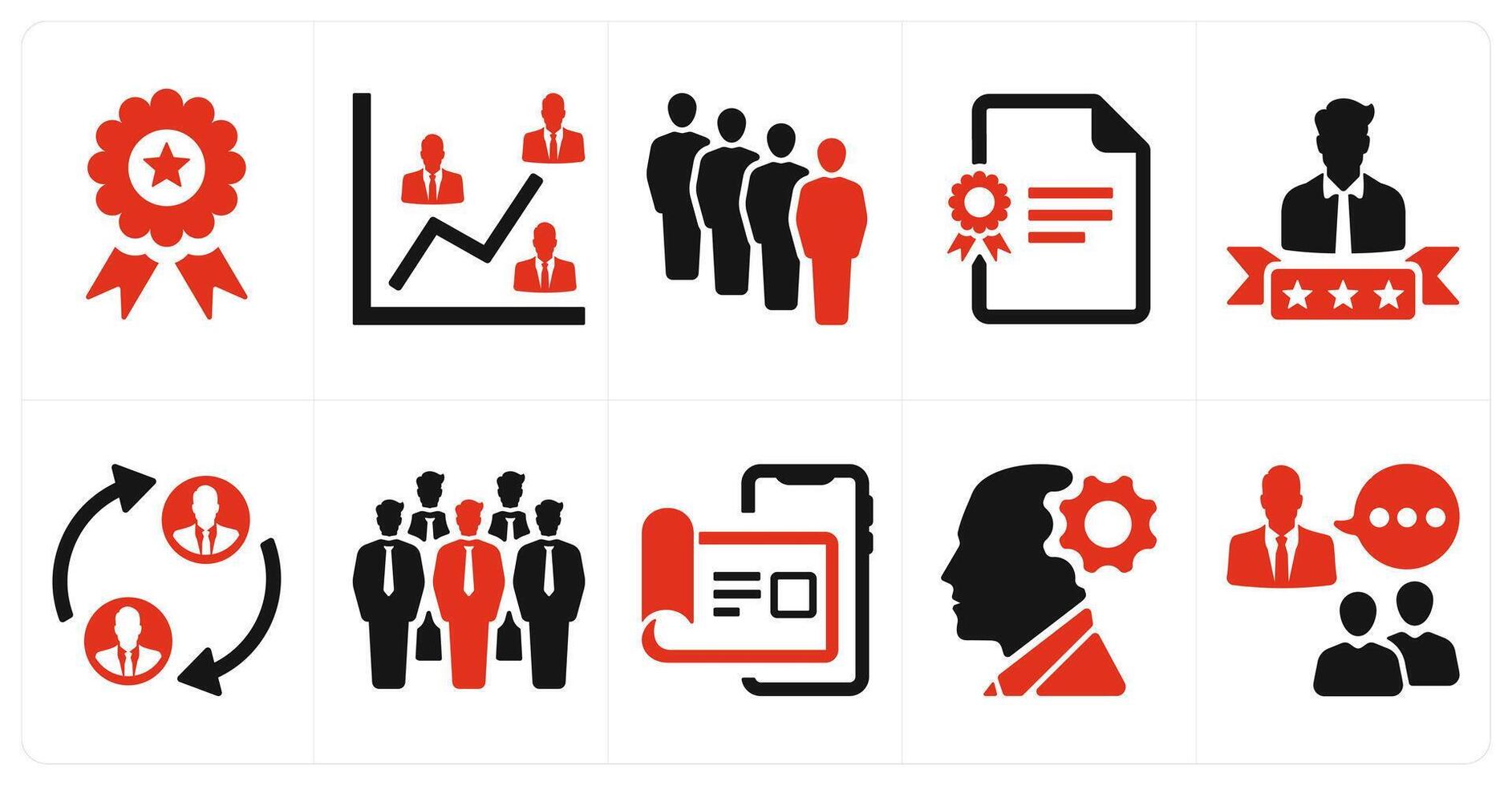 A set of 10 web marketing icons as badge, organization structure, group vector