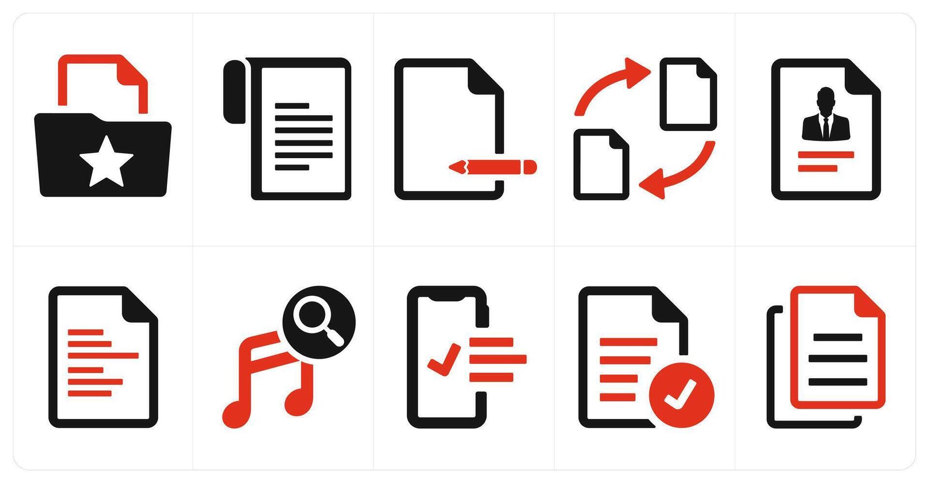 A set of 10 web marketing icons as favorite document, document, edit document vector