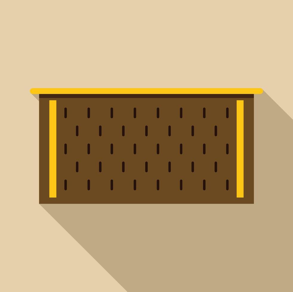 Modern perforated desk with yellow borders in flat design style vector