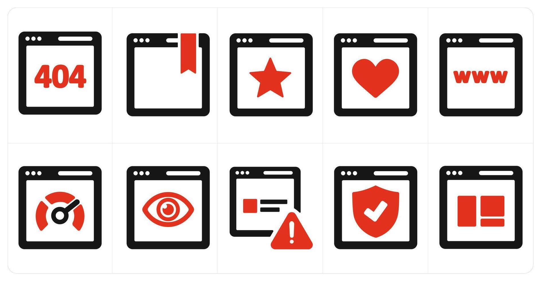 un conjunto de 10 web márketing íconos como sitio web error, Página web, sitio web clasificación vector