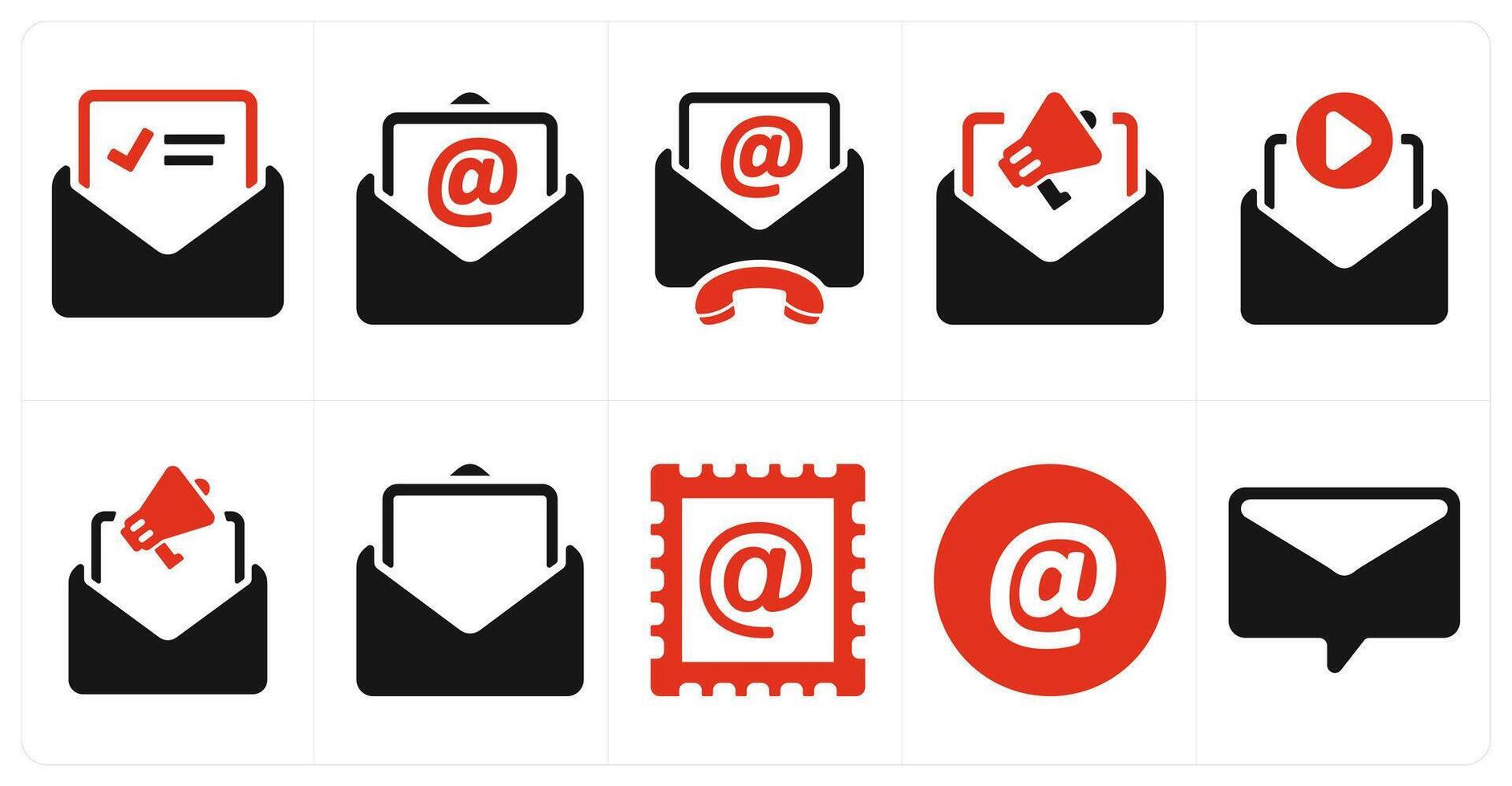 A set of 10 web marketing icons as letter, email, email address vector