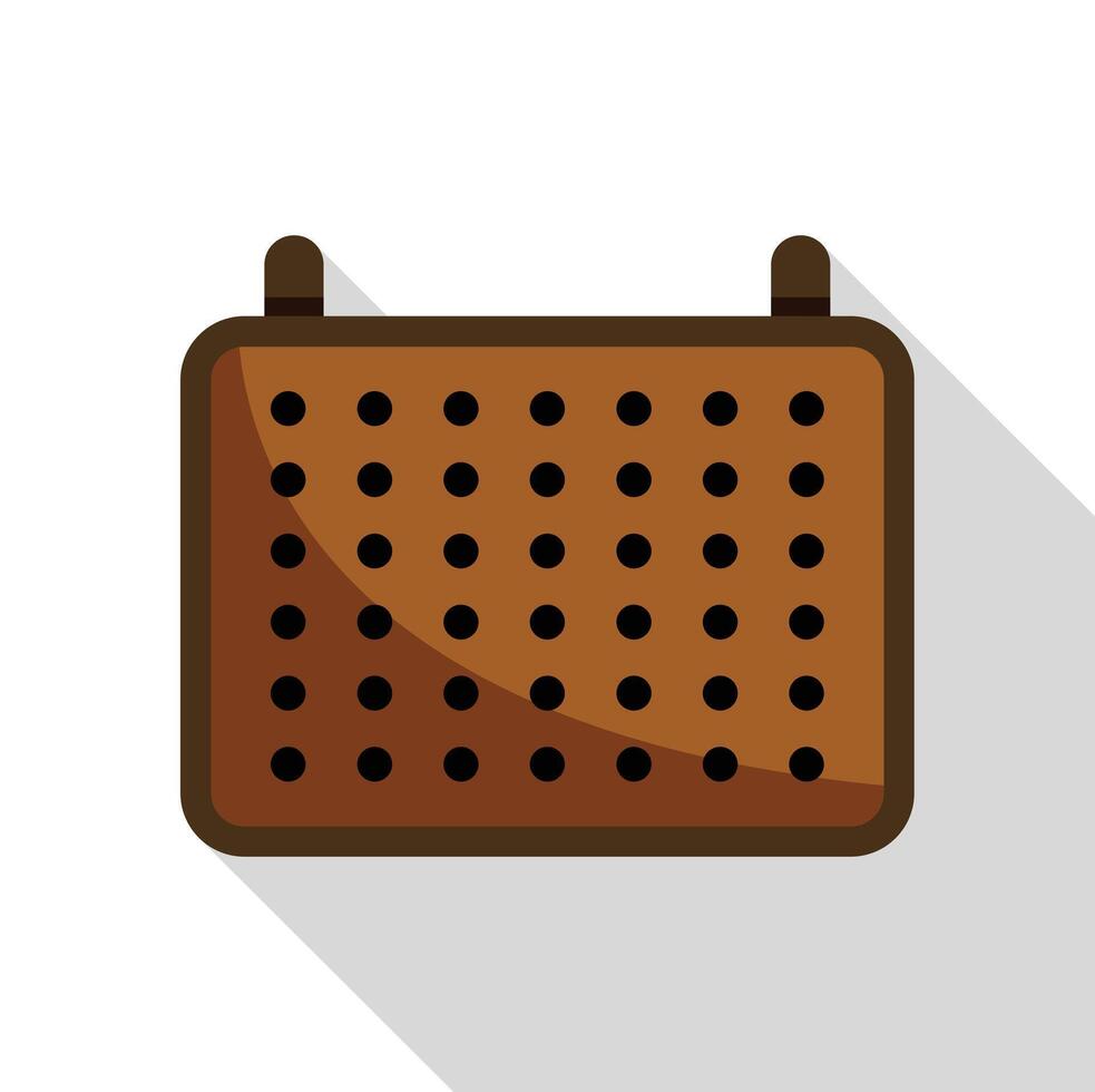 Brown wireless speaker playing music with long shadow vector