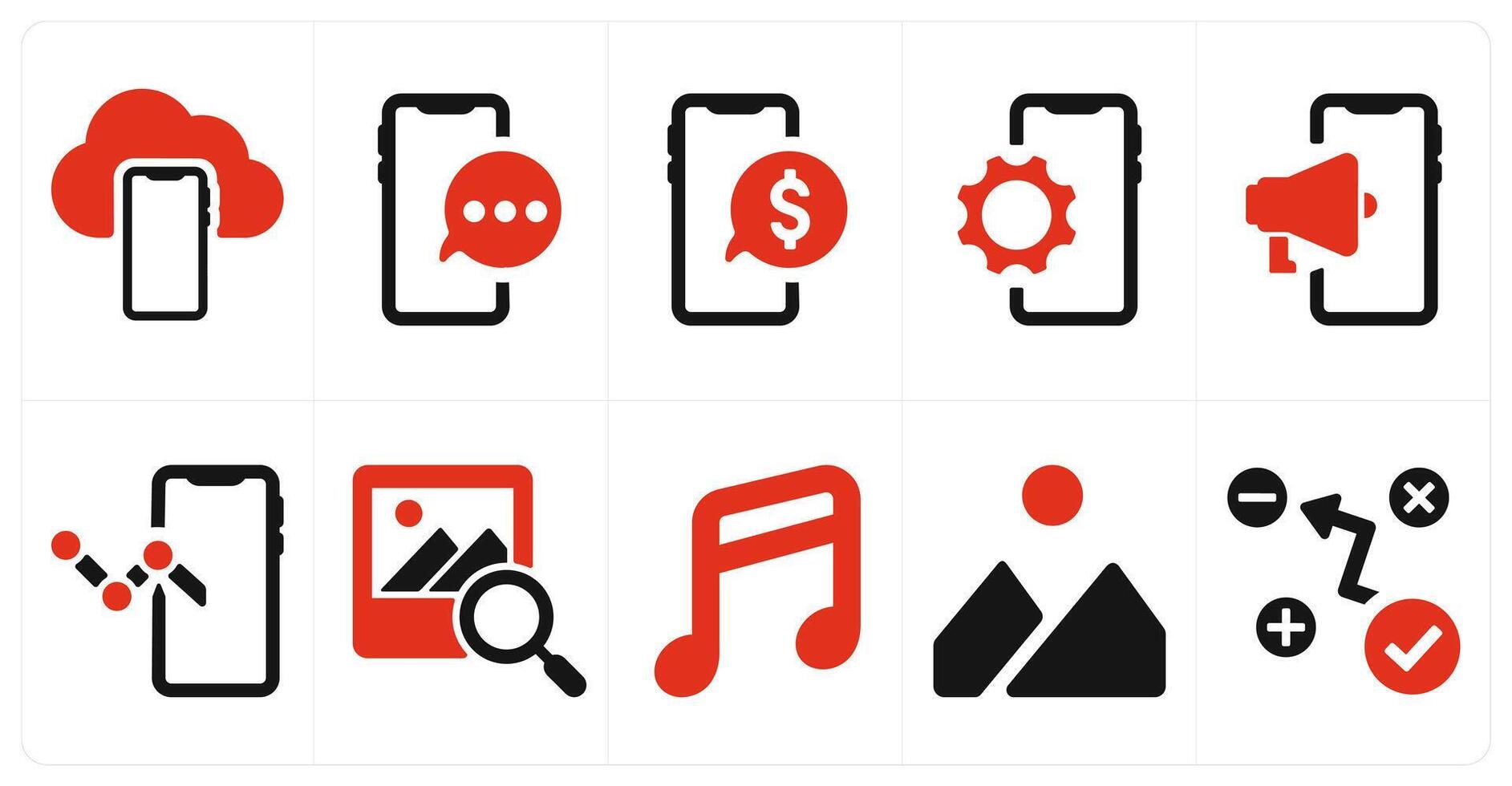 A set of 10 web marketing icons as cloud backup, mobile chat, mobile message vector