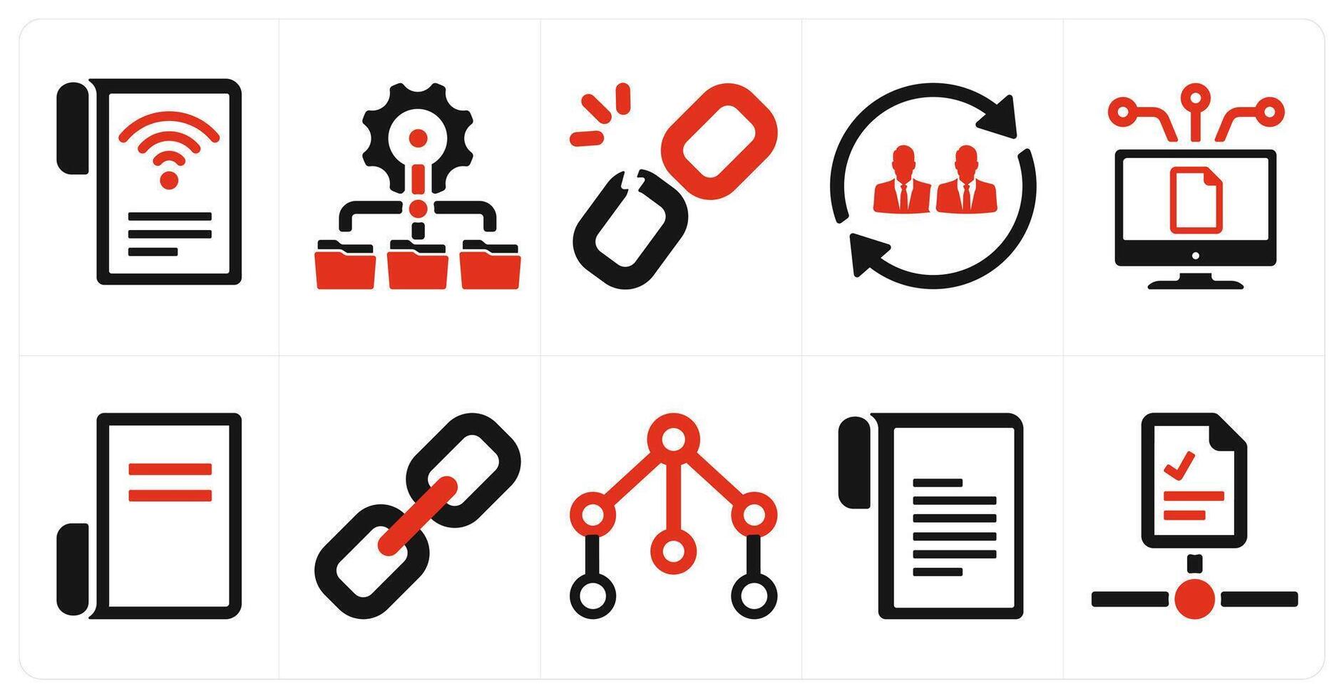 A set of 10 web marketing icons as online blogging, network, connection vector