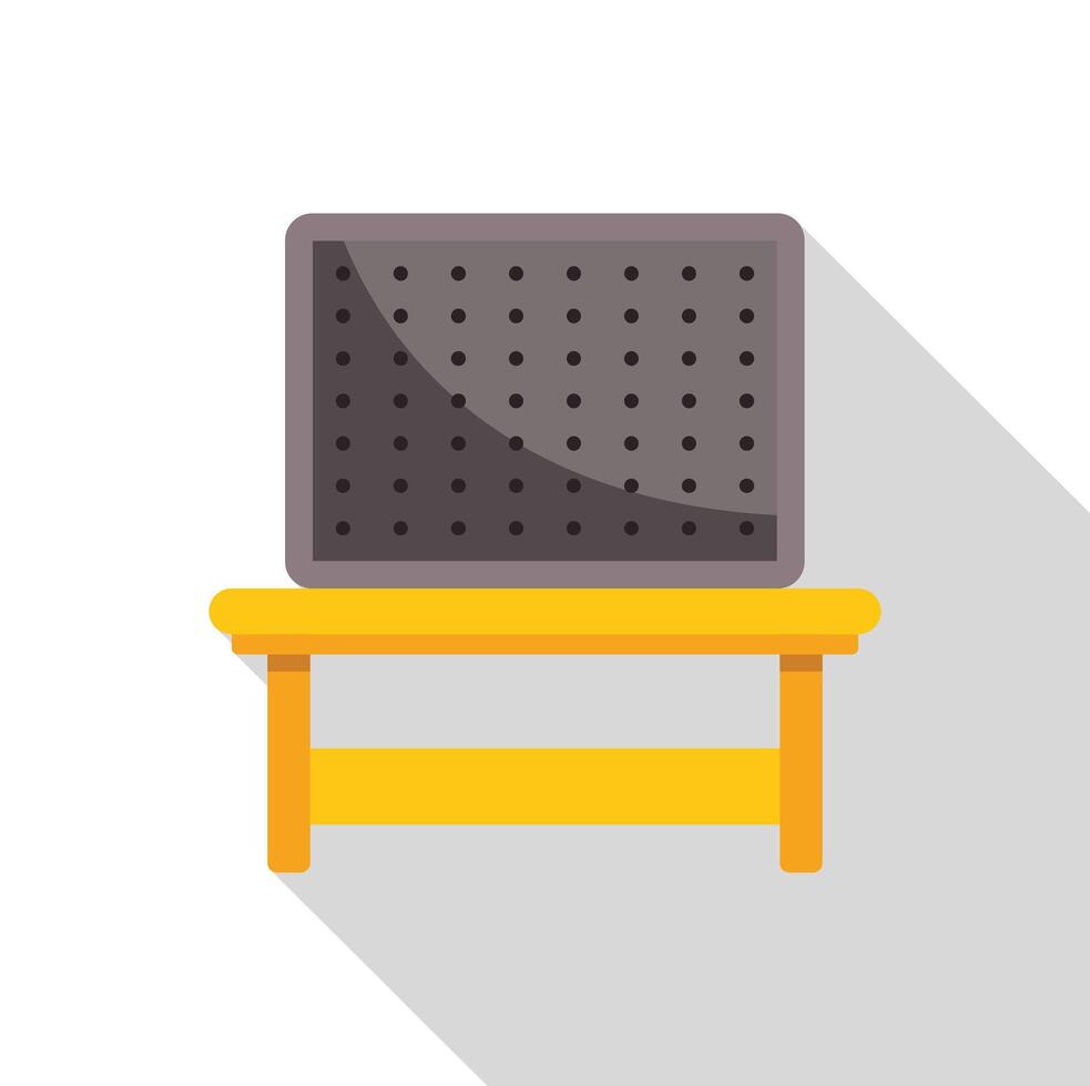 Electronic notice board standing on yellow table with long shadow vector