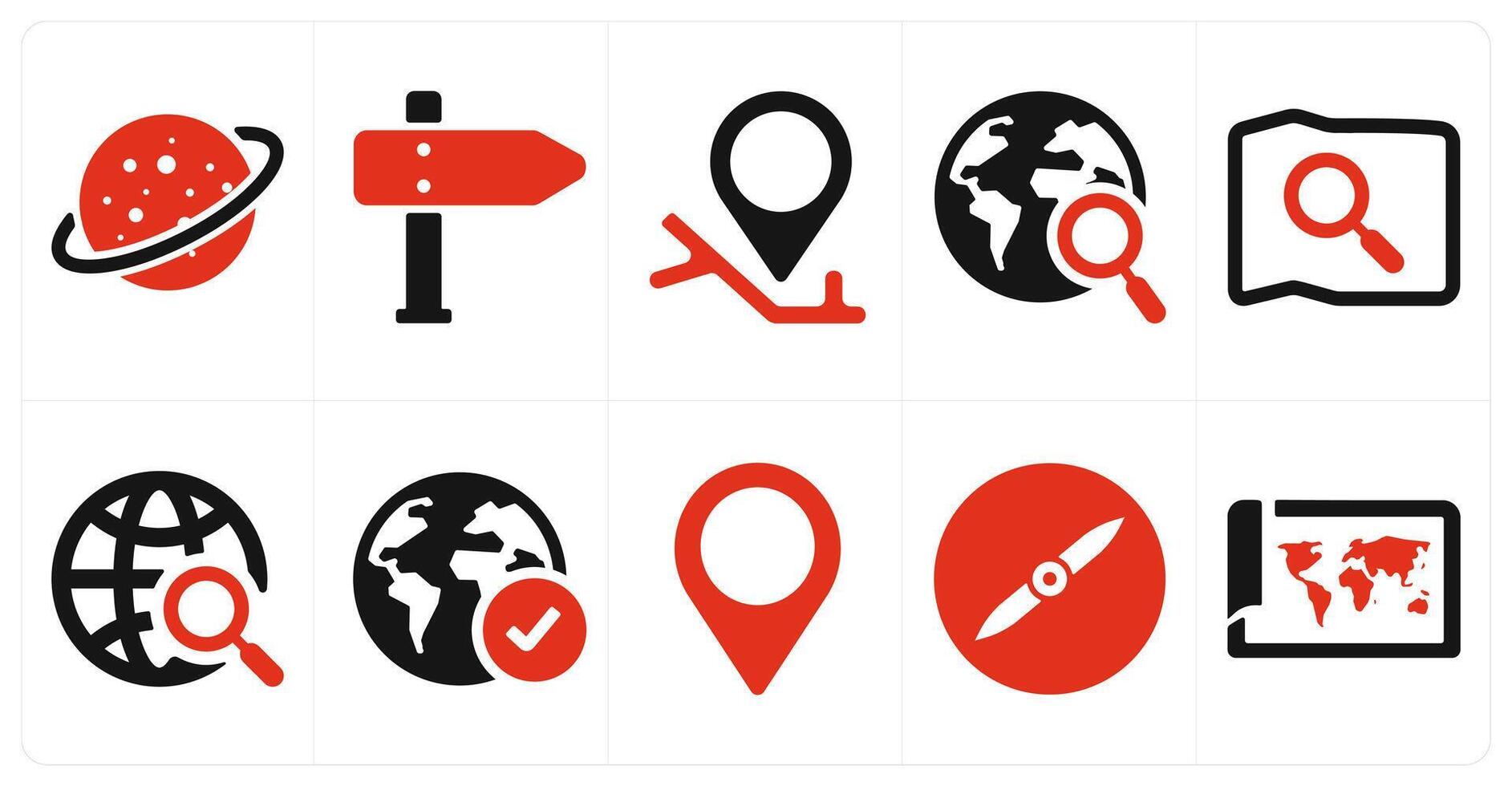 A set of 10 web marketing icons as universe, direction, gps vector