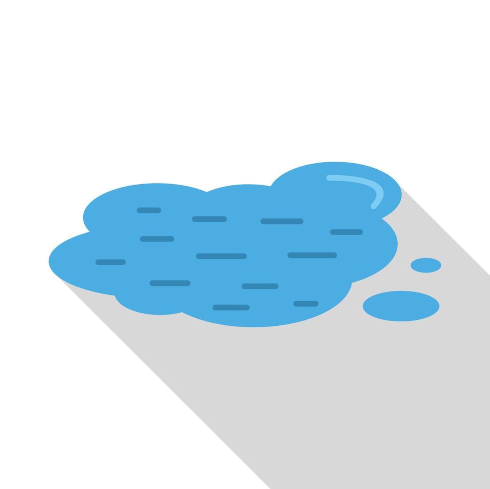 Big puddle of water with ripples on the floor reflecting light vector