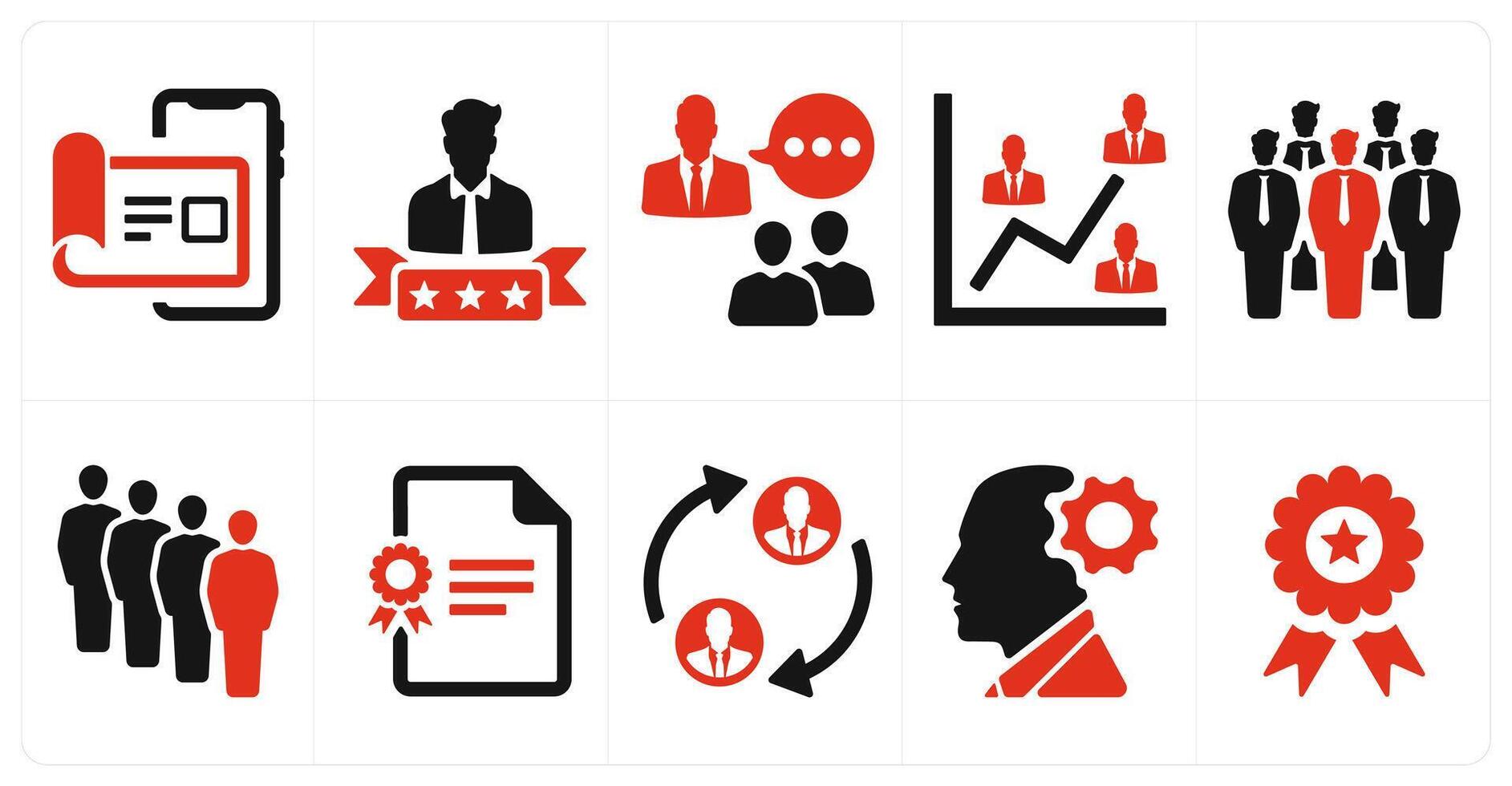 A set of 10 web marketing icons as user details, best employee, communication vector