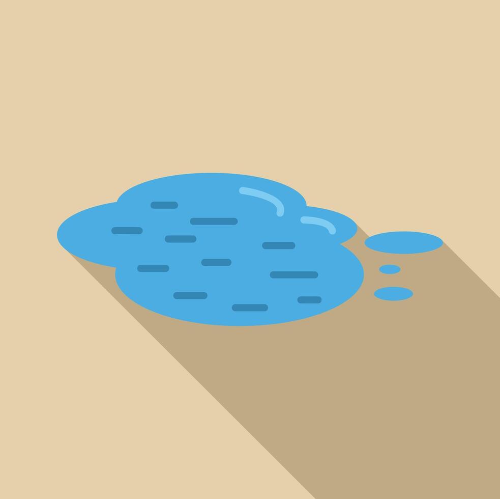 Water puddle icon depicting standing water with ripples and drops vector