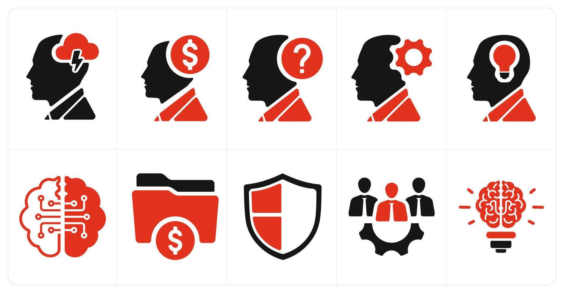 A set of 10 web marketing icons as brainstorming, finance manager, help vector