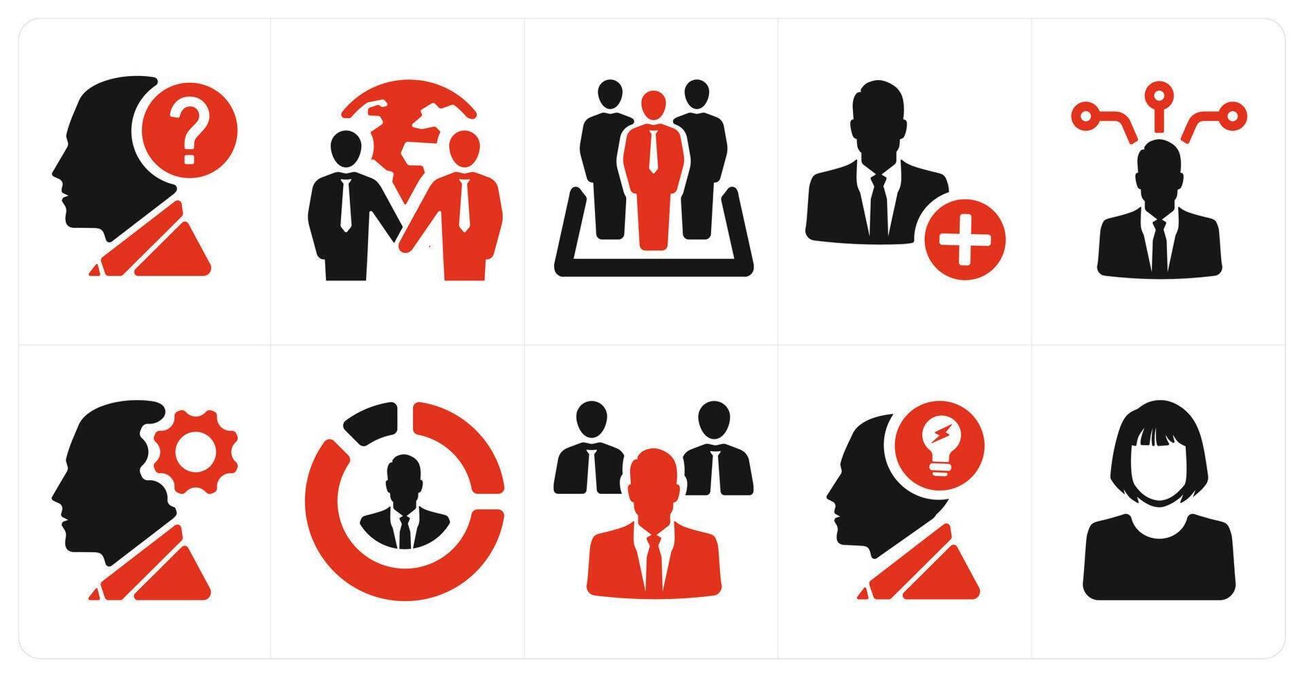 A set of 10 web marketing icons as help, partnership, business managers vector