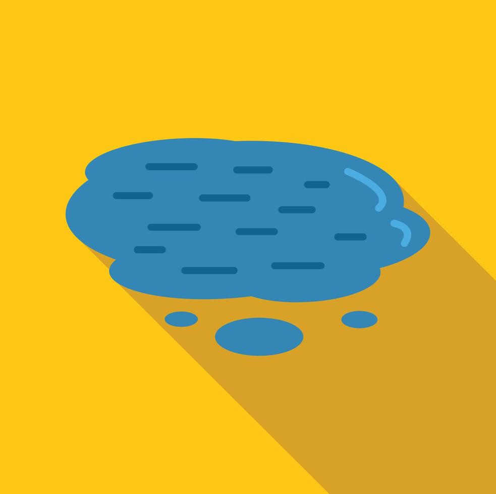 Large puddle reflecting sunlight with smaller puddles nearby vector