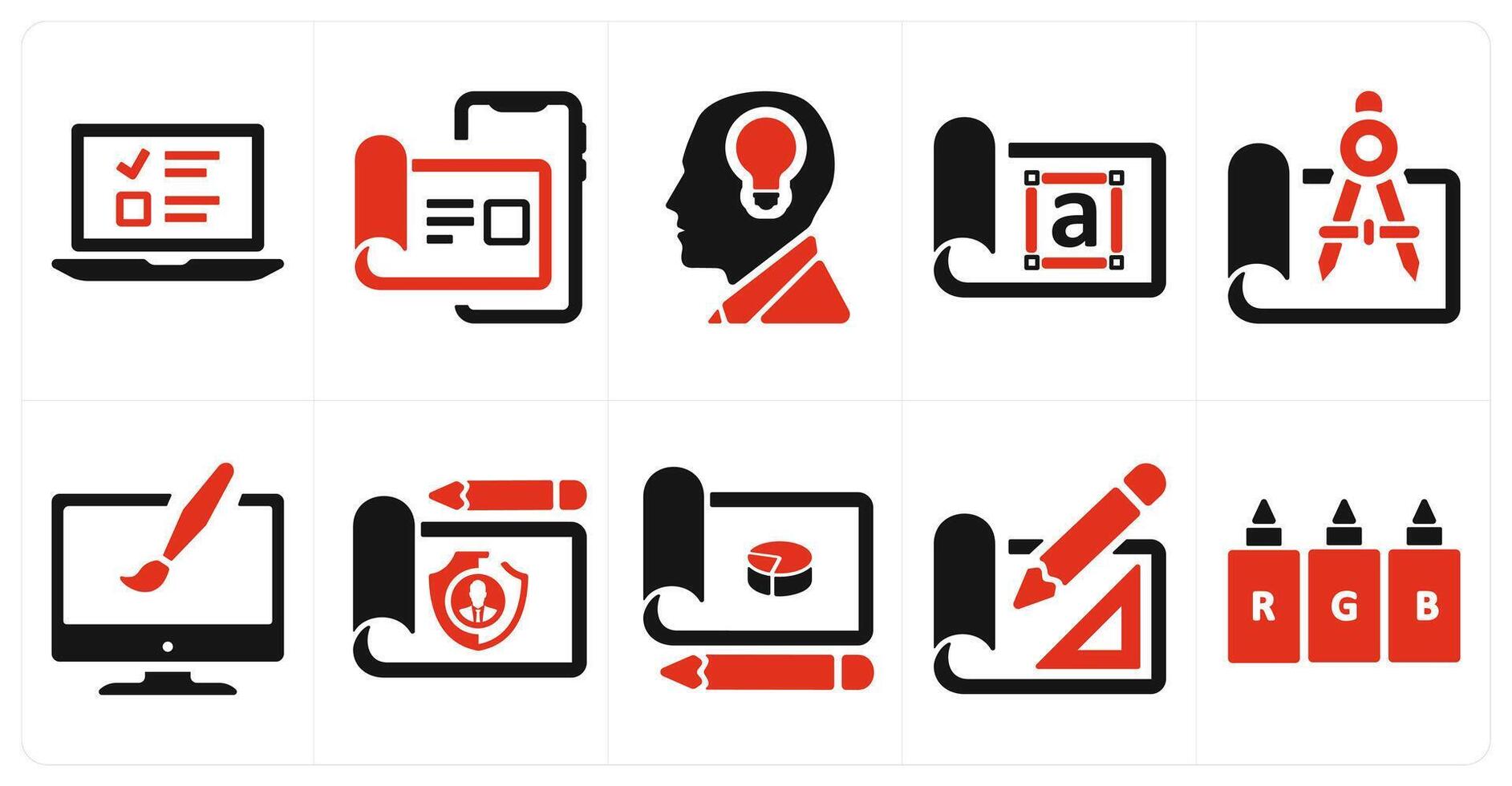 A set of 10 web marketing icons as user details, creativity, style vector