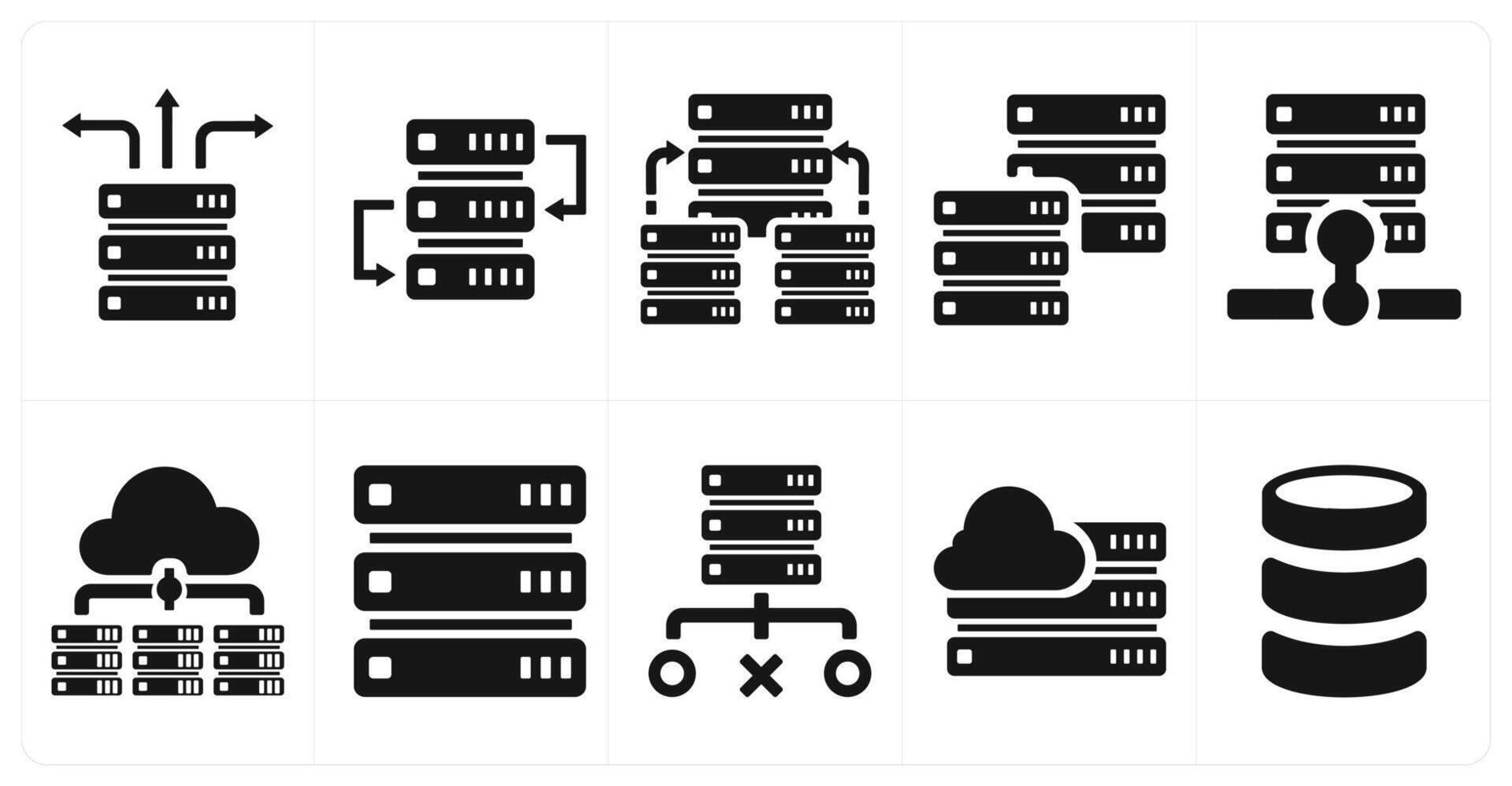 A set of 10 web marketing icons as server connectivity, hosting, hosting server vector