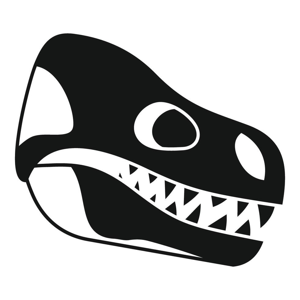 Tyrannosaurus rex skull showing sharp teeth, side view vector
