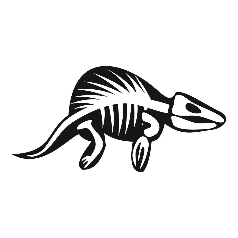 Lystrosaurus skeleton walking on white background vector