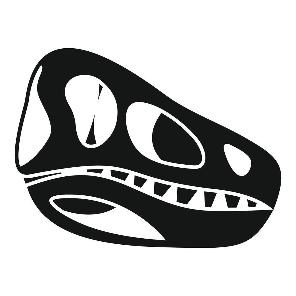 Dinosaur skull showing sharp teeth and eye sockets vector