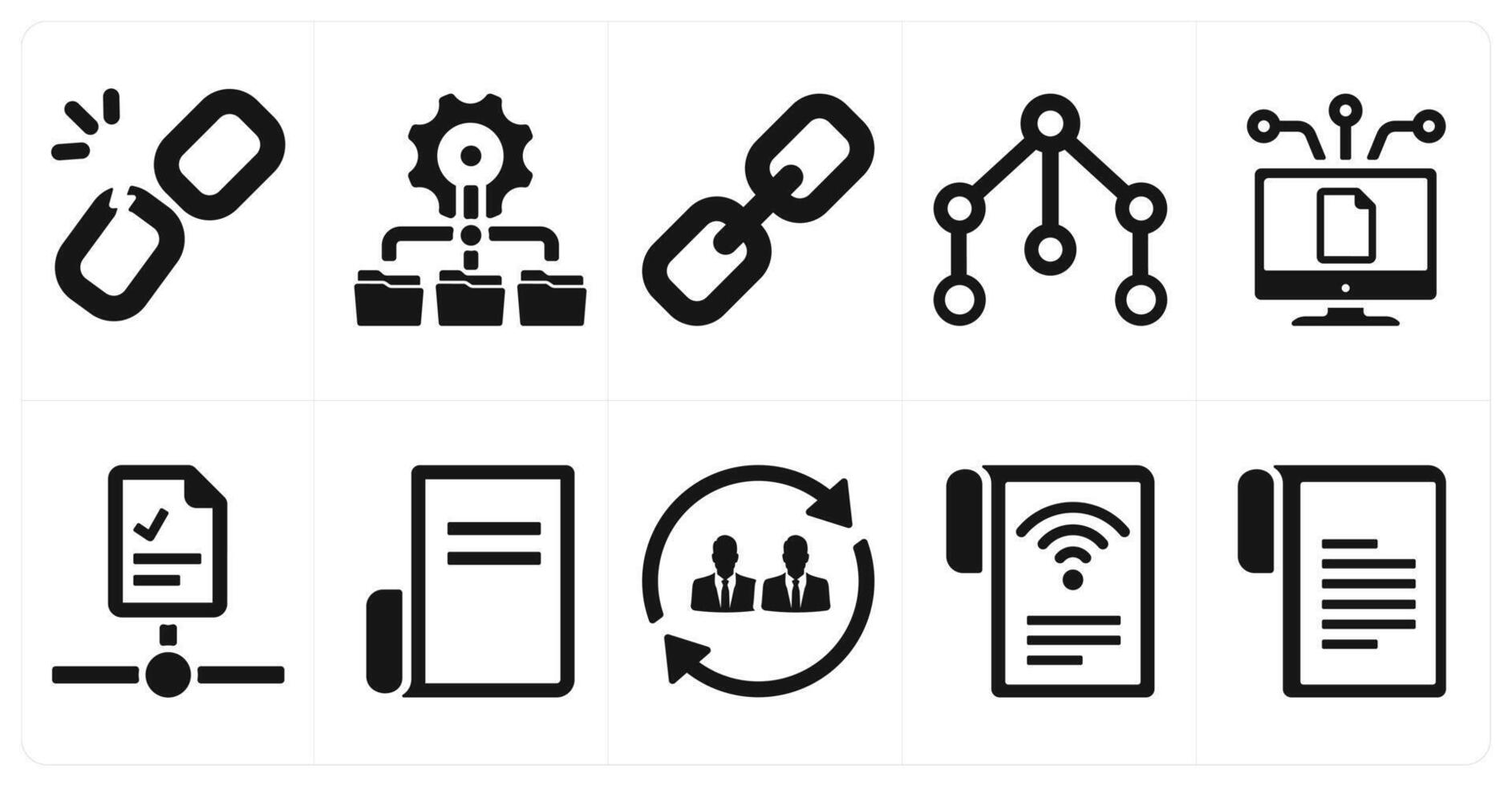 A set of 10 web marketing icons as connection, network, link vector