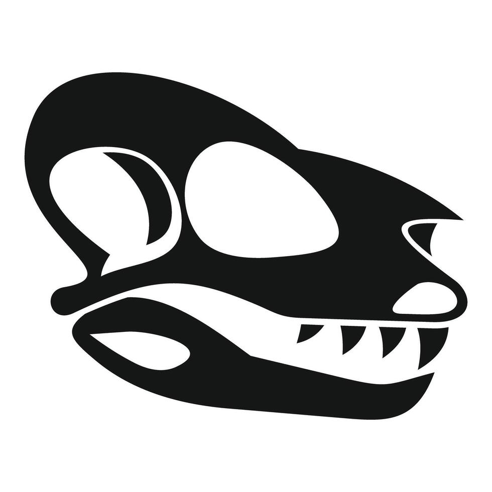 Dinosaur skull showing sharp teeth and empty eye sockets vector