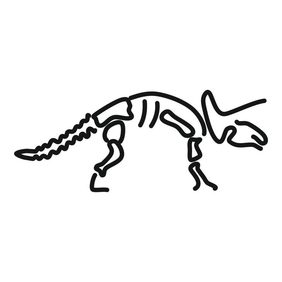 Triceratops skeleton drawing showing bones and posture vector