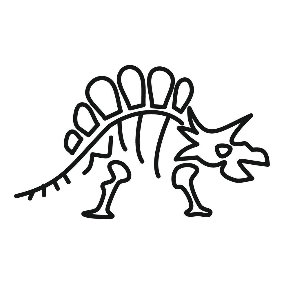 Kentrosaurus dinosaur skeleton walking on white background vector
