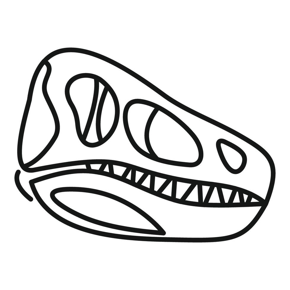 Dinosaur skull fossil showing sharp teeth and eye sockets vector