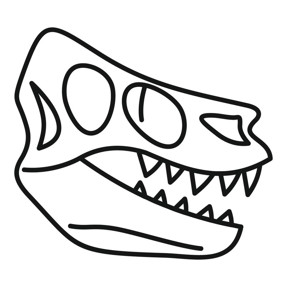 Dinosaur skull showing sharp teeth and large eye sockets vector