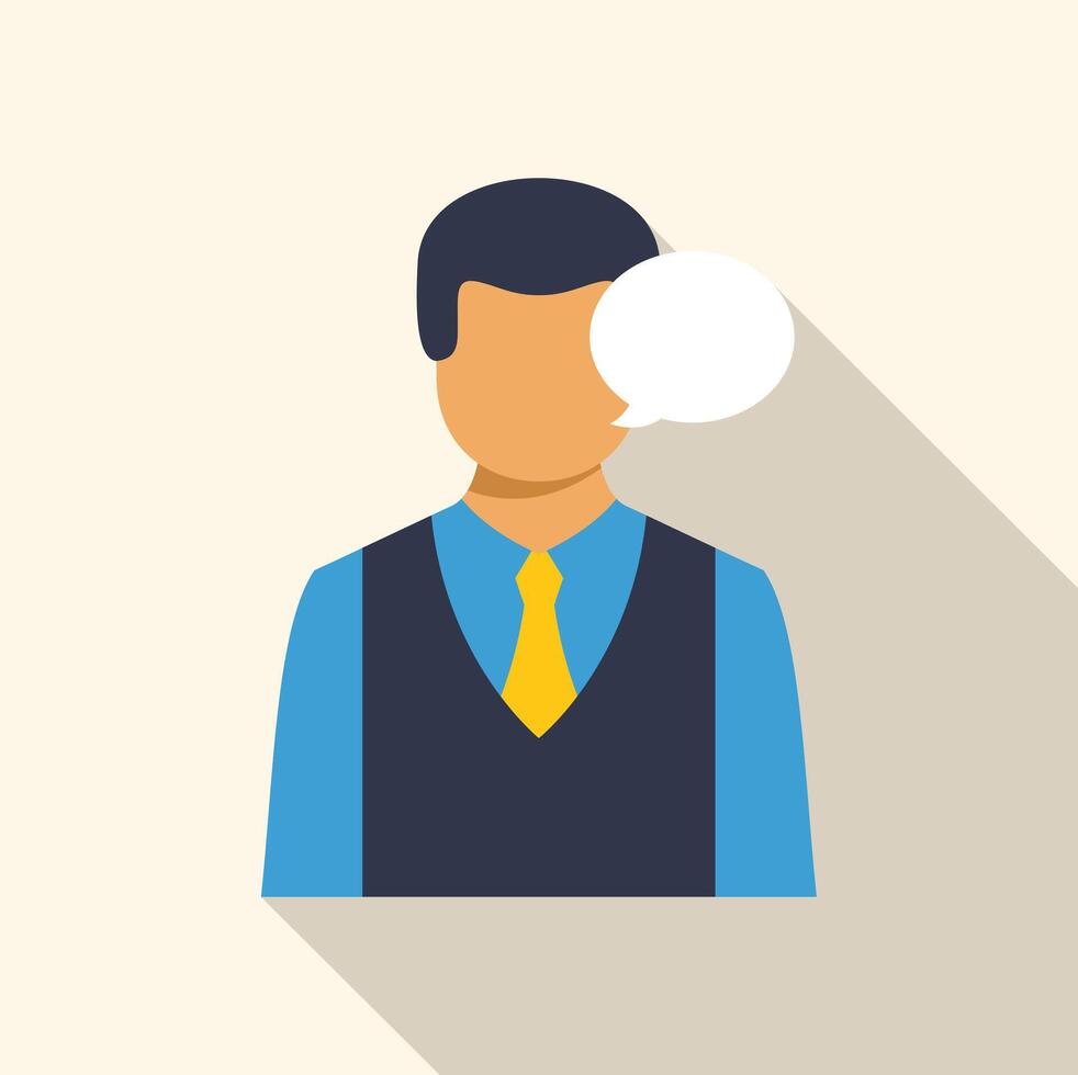 Businessman speaking with speech bubble showing communication vector
